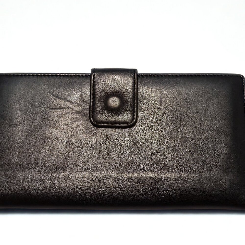 Gucci Black Leather Wallet w/ Bamboo Bit w/ DB – Cleaned & Conditioned – Vintage - Picture 6 of 7